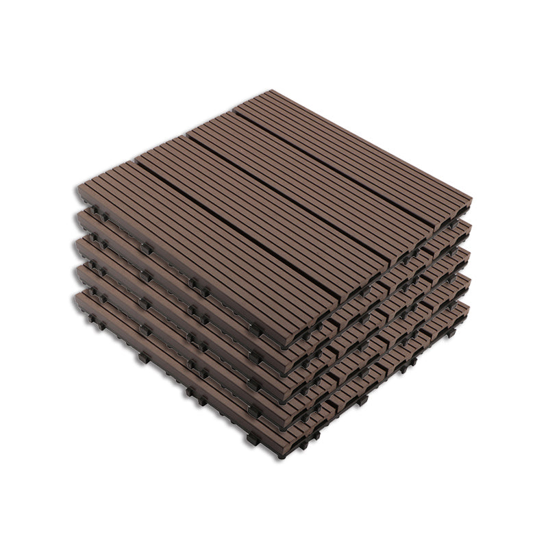 Outdoor Patio Flooring Tiles Composite Patio Flooring Tiles with Waterproof Chocolate Clearhalo 'Home Improvement' 'home_improvement' 'home_improvement_outdoor_deck_tiles_planks' 'Outdoor Deck Tiles & Planks' 'Outdoor Flooring & Tile' 'Outdoor Remodel' 'outdoor_deck_tiles_planks' 7506634