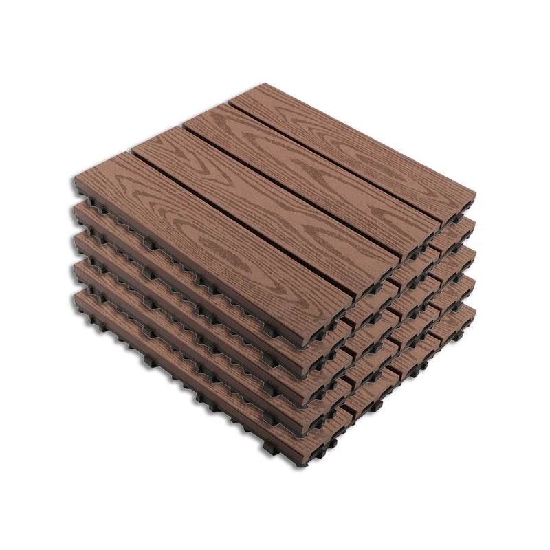 Outdoor Patio Flooring Tiles Composite Patio Flooring Tiles with Waterproof Coffee Clearhalo 'Home Improvement' 'home_improvement' 'home_improvement_outdoor_deck_tiles_planks' 'Outdoor Deck Tiles & Planks' 'Outdoor Flooring & Tile' 'Outdoor Remodel' 'outdoor_deck_tiles_planks' 7506636