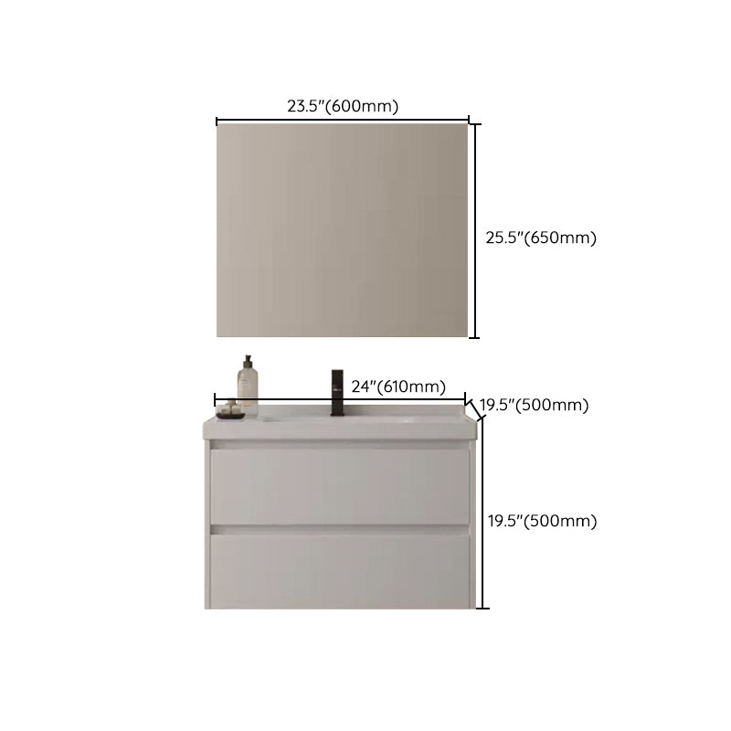 Wall Mount Bathroom Vanity Modern White Ceramic Top Single-Sink Vanity Set Clearhalo 'Bathroom Remodel & Bathroom Fixtures' 'Bathroom Vanities' 'bathroom_vanities' 'Home Improvement' 'home_improvement' 'home_improvement_bathroom_vanities' 7519112