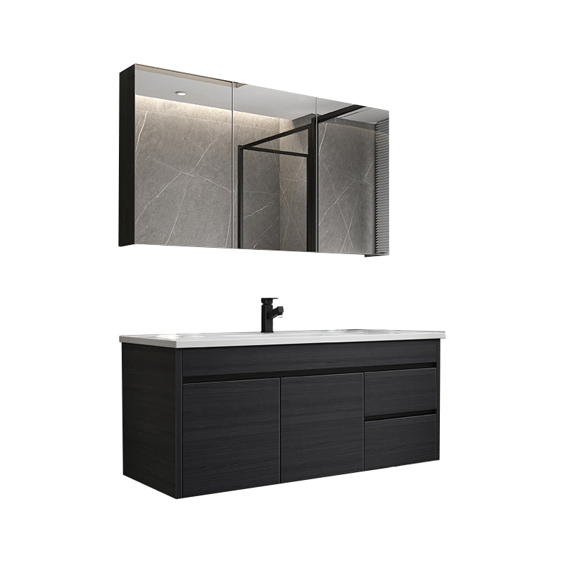 Wall Mount Bathroom Vanity Set Modern Single-Sink Bathroom Sink Vanity Vanity & Faucet & Mirror Cabinet https: res.litfad.com site img item 2023 02 23 7519137 1200x1200.jpg Pull Out Faucet Clearhalo 'Bathroom Remodel & Bathroom Fixtures' 'Bathroom Vanities' 'bathroom_vanities' 'Home Improvement' 'home_improvement' 'home_improvement_bathroom_vanities' 7519128