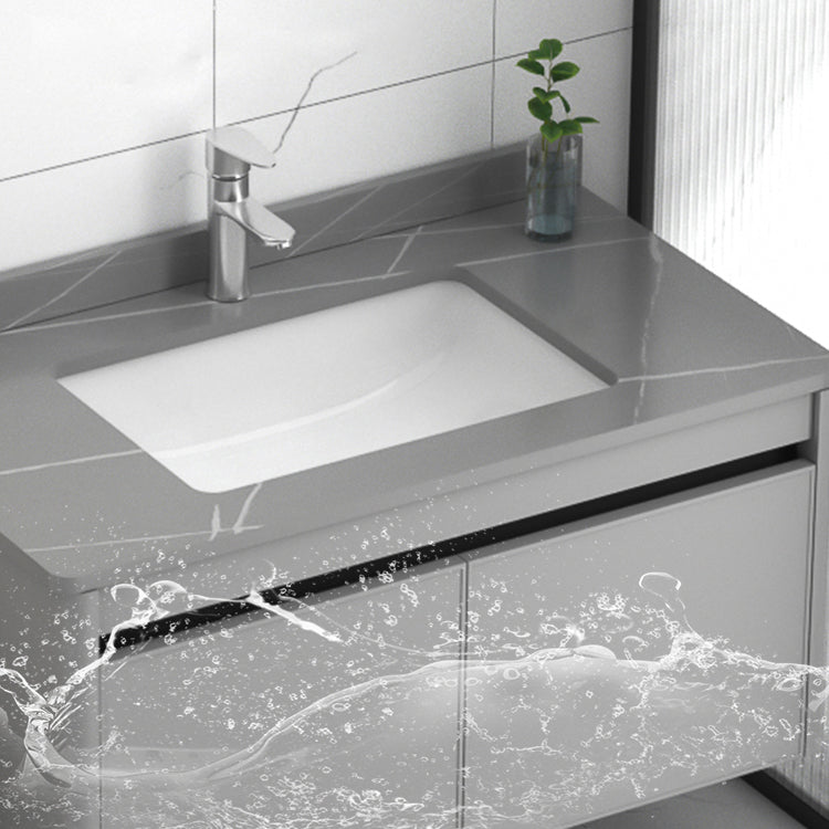 Wall Mount Bathroom Vanity Modern Metal Base Rectangular Single Vanity Set Clearhalo 'Bathroom Remodel & Bathroom Fixtures' 'Bathroom Vanities' 'bathroom_vanities' 'Home Improvement' 'home_improvement' 'home_improvement_bathroom_vanities' 7519166