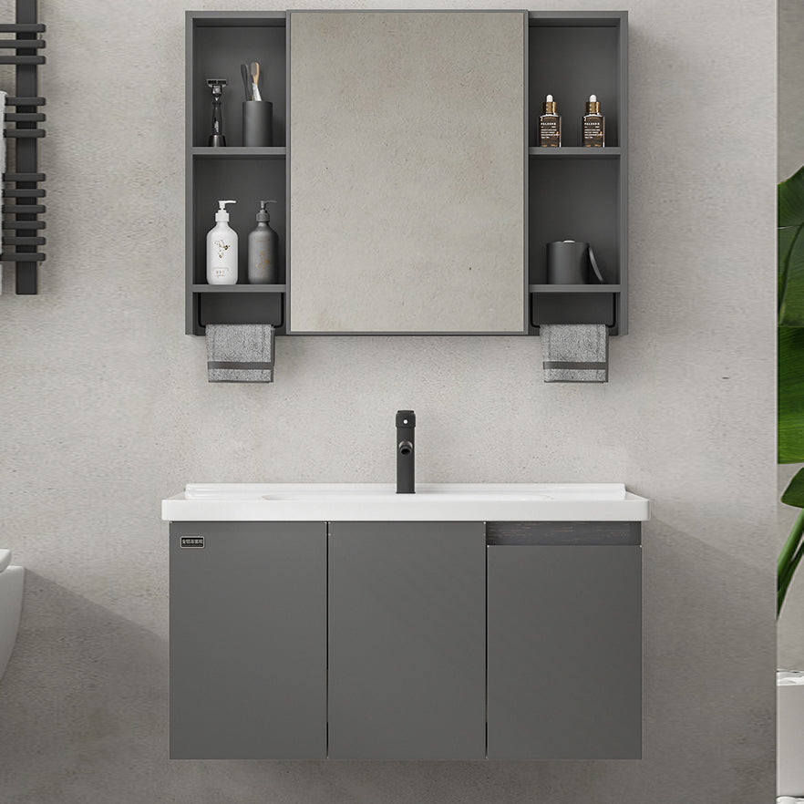 Wall Mount Bathroom Vanity Modern Single-Sink Gray Rectangular Vanity Set Clearhalo 'Bathroom Remodel & Bathroom Fixtures' 'Bathroom Vanities' 'bathroom_vanities' 'Home Improvement' 'home_improvement' 'home_improvement_bathroom_vanities' 7519255