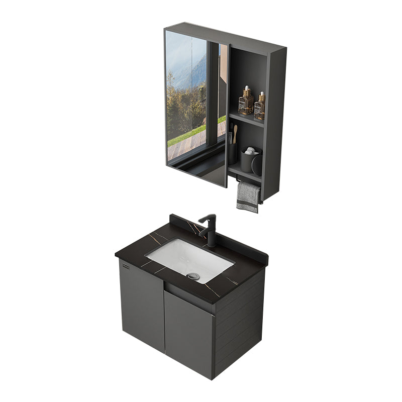 Wall Mount Bathroom Vanity Modern Single-Sink Gray Rectangular Vanity Set Clearhalo 'Bathroom Remodel & Bathroom Fixtures' 'Bathroom Vanities' 'bathroom_vanities' 'Home Improvement' 'home_improvement' 'home_improvement_bathroom_vanities' 7519261