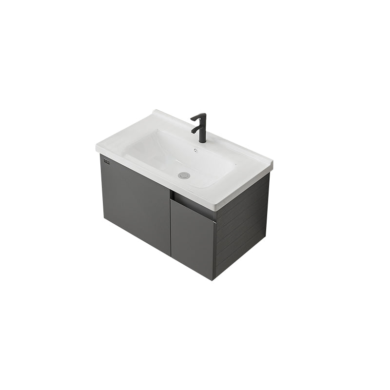 Wall Mount Bathroom Vanity Modern Single-Sink Gray Rectangular Vanity Set Vanity & Faucet Gray Clearhalo 'Bathroom Remodel & Bathroom Fixtures' 'Bathroom Vanities' 'bathroom_vanities' 'Home Improvement' 'home_improvement' 'home_improvement_bathroom_vanities' 7519271
