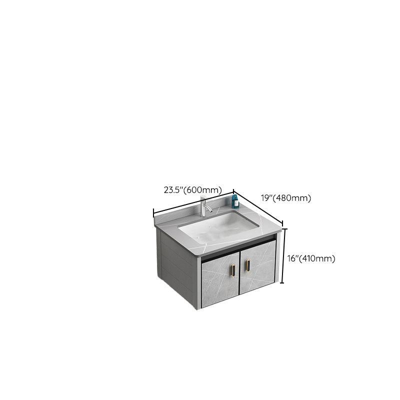 Modern Vanity Rectangular Gray Single Wall Mount Metal Vanity Set Clearhalo 'Bathroom Remodel & Bathroom Fixtures' 'Bathroom Vanities' 'bathroom_vanities' 'Home Improvement' 'home_improvement' 'home_improvement_bathroom_vanities' 7519368