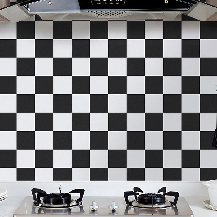 Modern Waterproof PVC Mosaic Tile for Kitchen Backsplash Scratch Resistant White-Black Clearhalo 'Flooring 'Home Improvement' 'home_improvement' 'home_improvement_peel_stick_blacksplash' 'Peel & Stick Backsplash Tile' 'peel_stick_blacksplash' 'Walls & Ceilings' Walls and Ceiling' 7529571