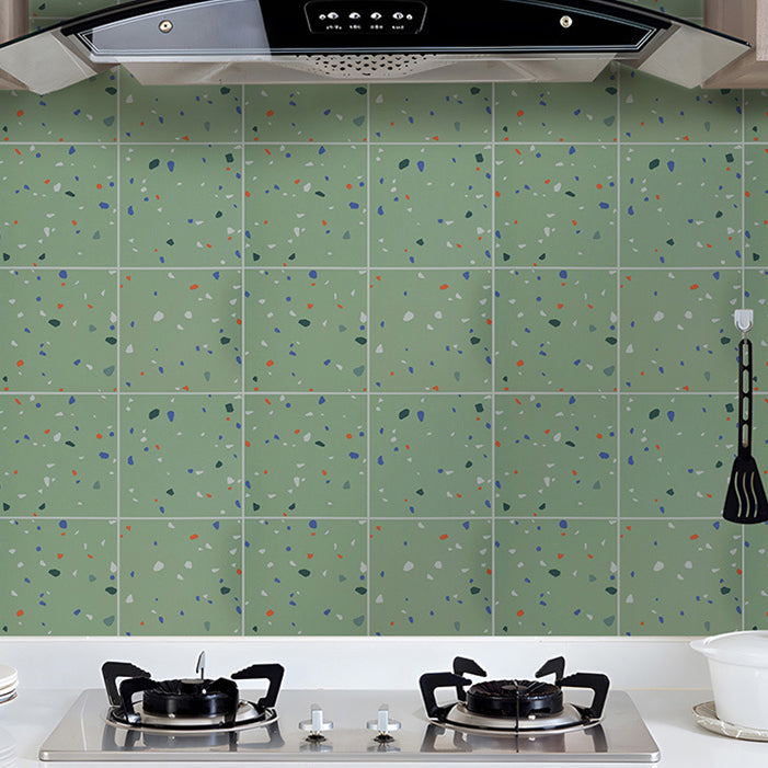 Modern Waterproof PVC Mosaic Tile for Kitchen Backsplash Scratch Resistant Green Clearhalo 'Flooring 'Home Improvement' 'home_improvement' 'home_improvement_peel_stick_blacksplash' 'Peel & Stick Backsplash Tile' 'peel_stick_blacksplash' 'Walls & Ceilings' Walls and Ceiling' 7529573