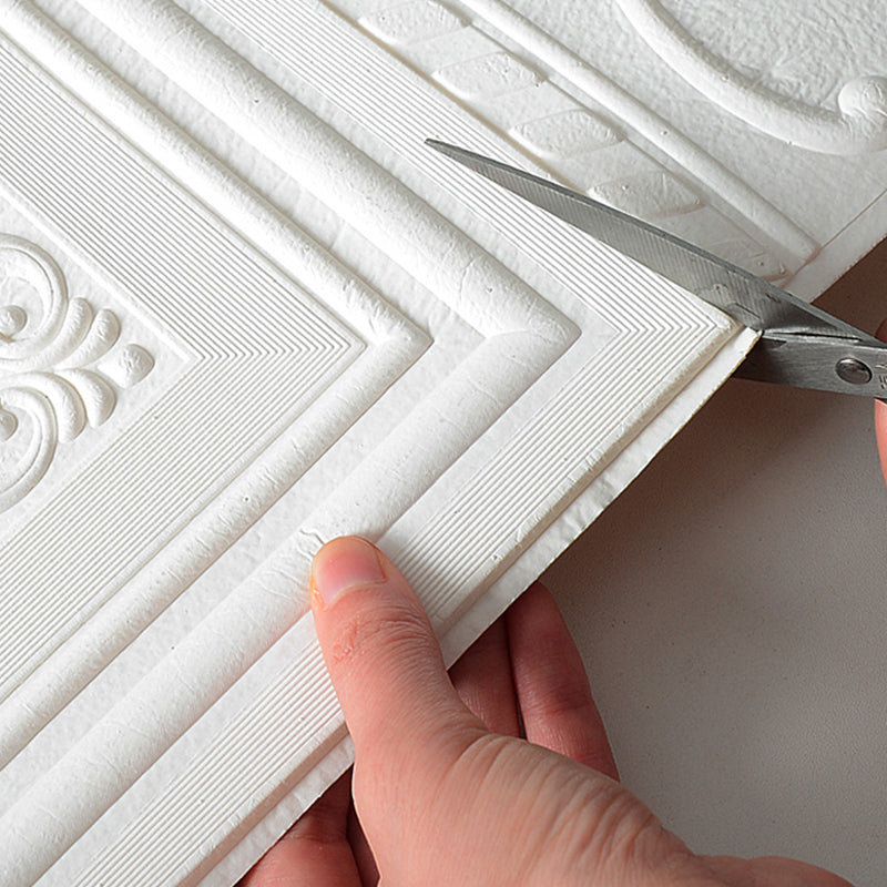 Contemporary Waterproof 3D Wainscoting Peel and Stick Indoor Wallboard ...
