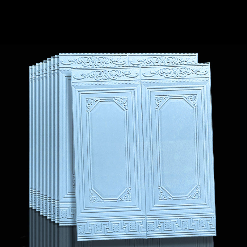 Contemporary Waterproof 3D Wainscoting Peel and Stick Indoor Wallboard Light Blue 10-Piece Set Clearhalo 'Flooring 'Home Improvement' 'home_improvement' 'home_improvement_wall_paneling' 'Wall Paneling' 'wall_paneling' 'Walls & Ceilings' Walls and Ceiling' 7529593