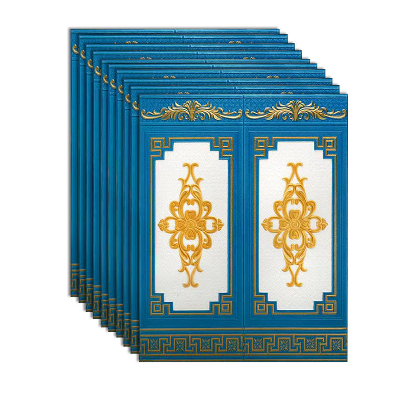 Peel and Press Backsplash Panels Waterproof Backsplash Panels for Living Room Blue-White 10-Piece Set Clearhalo 'Flooring 'Home Improvement' 'home_improvement' 'home_improvement_wall_paneling' 'Wall Paneling' 'wall_paneling' 'Walls & Ceilings' Walls and Ceiling' 7529636