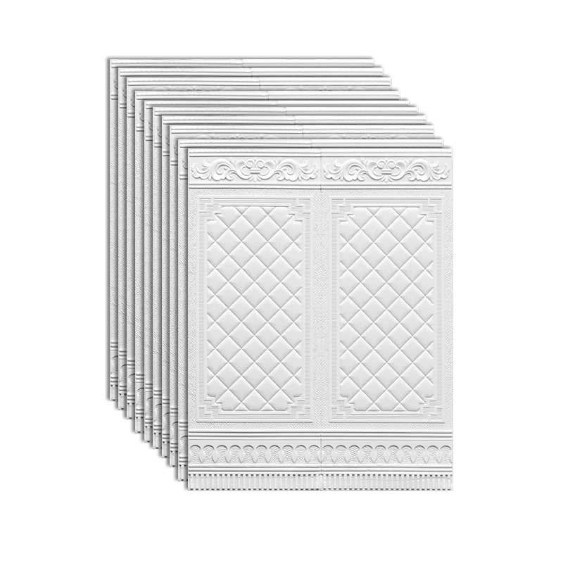 Glam Scratch Resistance Wainscoting 3D Peel and Stick Indoor Wallboard Ivory 10-Piece Set Clearhalo 'Flooring 'Home Improvement' 'home_improvement' 'home_improvement_wall_paneling' 'Wall Paneling' 'wall_paneling' 'Walls & Ceilings' Walls and Ceiling' 7529671