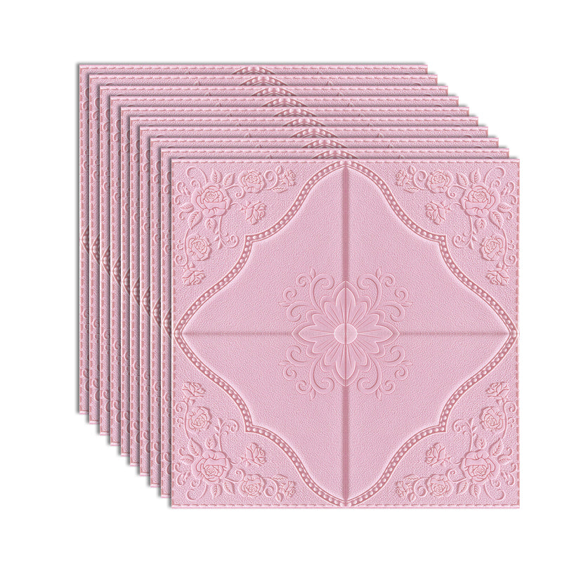 Glam Scratch Resistance Wainscoting 3D Peel and Stick Indoor Wallboard Pink 10-Piece Set Clearhalo 'Flooring 'Home Improvement' 'home_improvement' 'home_improvement_wall_paneling' 'Wall Paneling' 'wall_paneling' 'Walls & Ceilings' Walls and Ceiling' 7529675