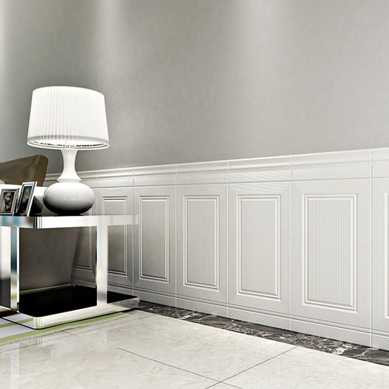 Scratch Resistance 3D Wainscoting Waterproof Peel and Stick Indoor Wallboard White 5-Piece Set Clearhalo 'Flooring 'Home Improvement' 'home_improvement' 'home_improvement_wall_paneling' 'Wall Paneling' 'wall_paneling' 'Walls & Ceilings' Walls and Ceiling' 7529703