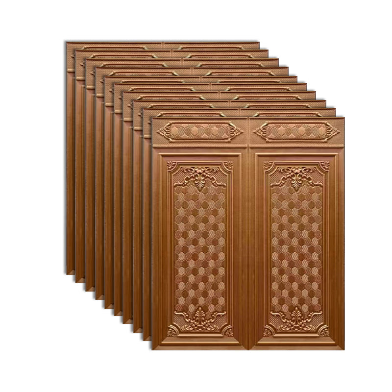 Modern 3D Wainscoting Waterproof Peel and Stick Indoor Wallboard Brown 10-Piece Set Clearhalo 'Flooring 'Home Improvement' 'home_improvement' 'home_improvement_wall_paneling' 'Wall Paneling' 'wall_paneling' 'Walls & Ceilings' Walls and Ceiling' 7529727