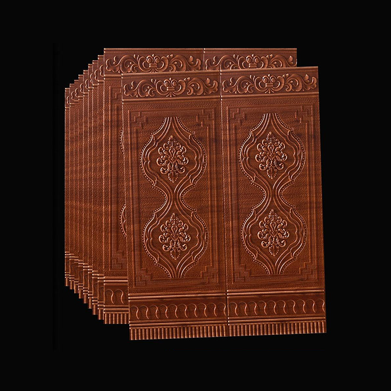 Modern 3D Wainscoting Waterproof Peel and Stick Indoor Wallboard Copper 10-Piece Set Clearhalo 'Flooring 'Home Improvement' 'home_improvement' 'home_improvement_wall_paneling' 'Wall Paneling' 'wall_paneling' 'Walls & Ceilings' Walls and Ceiling' 7529730