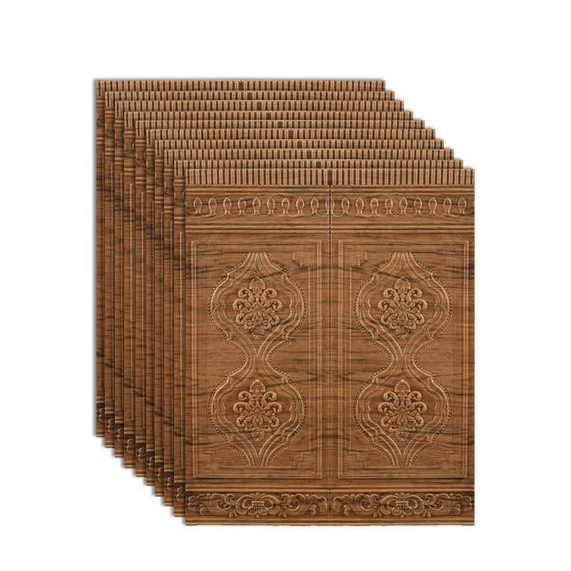 Modern 3D Wainscoting Waterproof Peel and Stick Indoor Wallboard Wood 10-Piece Set Clearhalo 'Flooring 'Home Improvement' 'home_improvement' 'home_improvement_wall_paneling' 'Wall Paneling' 'wall_paneling' 'Walls & Ceilings' Walls and Ceiling' 7529734