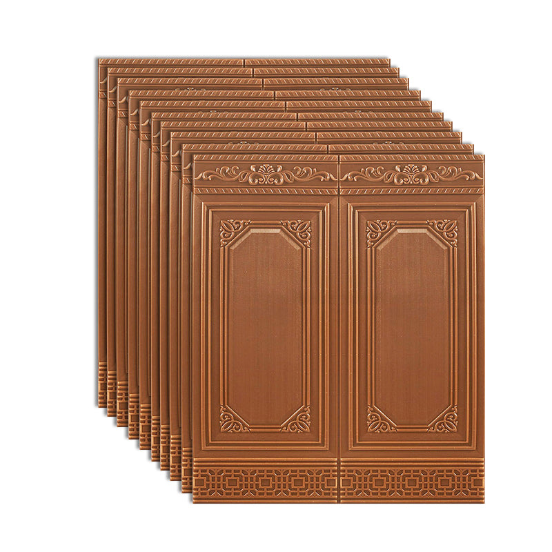 Modern 3D Wainscoting Waterproof Peel and Stick Indoor Wallboard Bronze 10-Piece Set Clearhalo 'Flooring 'Home Improvement' 'home_improvement' 'home_improvement_wall_paneling' 'Wall Paneling' 'wall_paneling' 'Walls & Ceilings' Walls and Ceiling' 7529740