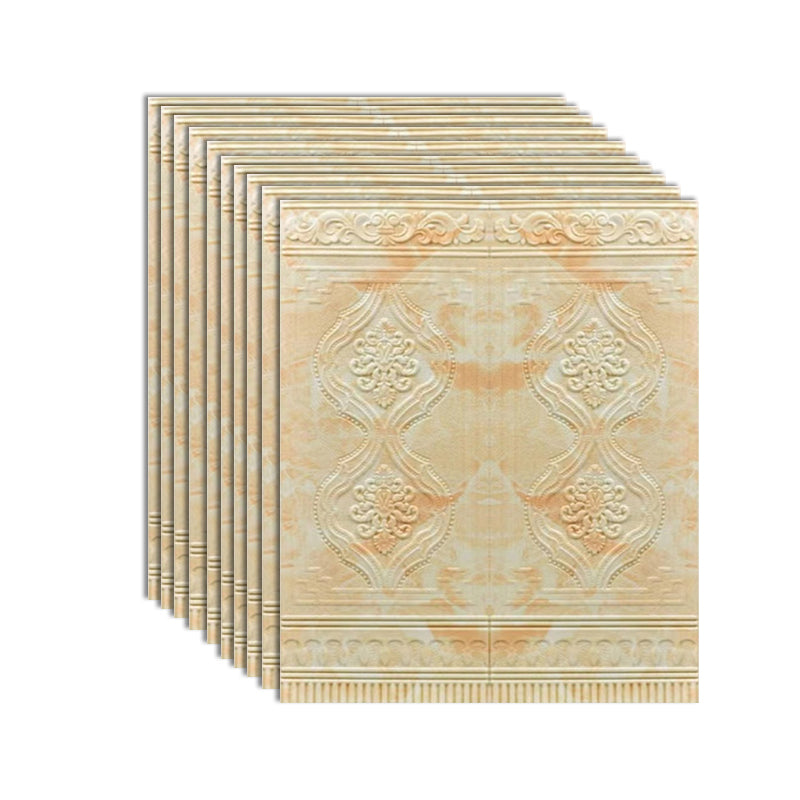 Modern 3D Wainscoting Waterproof Peel and Stick Indoor Wallboard Light Orange 10-Piece Set Clearhalo 'Flooring 'Home Improvement' 'home_improvement' 'home_improvement_wall_paneling' 'Wall Paneling' 'wall_paneling' 'Walls & Ceilings' Walls and Ceiling' 7529751