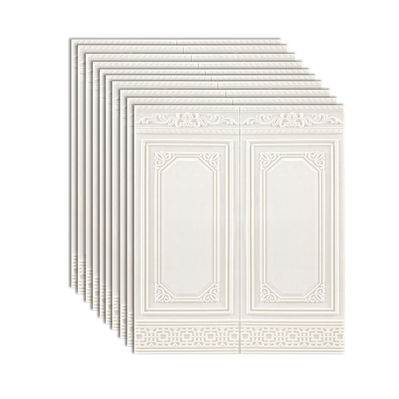 Modern 3D Wainscoting Waterproof Peel and Stick Indoor Wallboard Off-White 10-Piece Set Clearhalo 'Flooring 'Home Improvement' 'home_improvement' 'home_improvement_wall_paneling' 'Wall Paneling' 'wall_paneling' 'Walls & Ceilings' Walls and Ceiling' 7529754