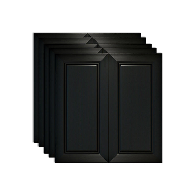 Modern Waterproof 3D Wainscoting Peel and Stick Indoor Wallboard Gloss Black 5-Piece Set Clearhalo 'Flooring 'Home Improvement' 'home_improvement' 'home_improvement_wall_paneling' 'Wall Paneling' 'wall_paneling' 'Walls & Ceilings' Walls and Ceiling' 7529812