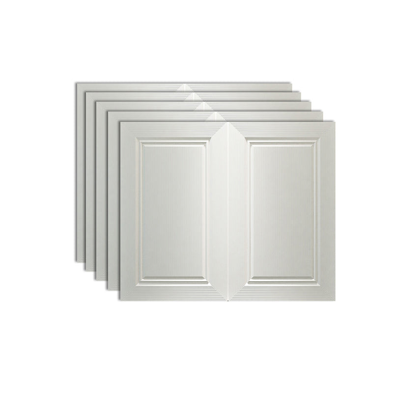 Modern Waterproof 3D Wainscoting Peel and Stick Indoor Wallboard Cream 5-Piece Set Clearhalo 'Flooring 'Home Improvement' 'home_improvement' 'home_improvement_wall_paneling' 'Wall Paneling' 'wall_paneling' 'Walls & Ceilings' Walls and Ceiling' 7529820