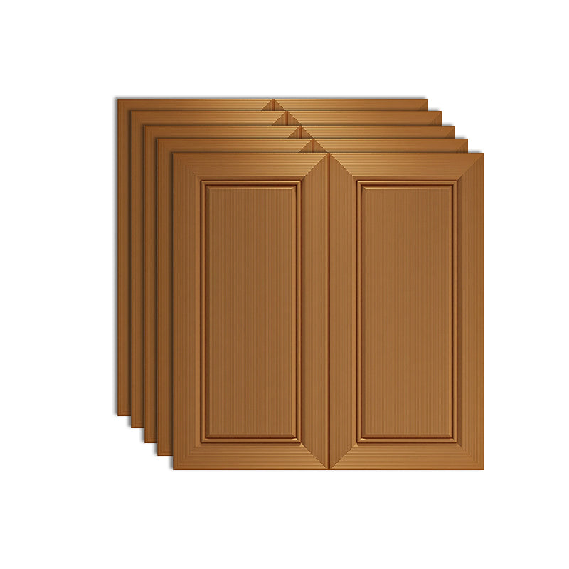 Modern Waterproof 3D Wainscoting Peel and Stick Indoor Wallboard Yellow-Brown 5-Piece Set Clearhalo 'Flooring 'Home Improvement' 'home_improvement' 'home_improvement_wall_paneling' 'Wall Paneling' 'wall_paneling' 'Walls & Ceilings' Walls and Ceiling' 7529821