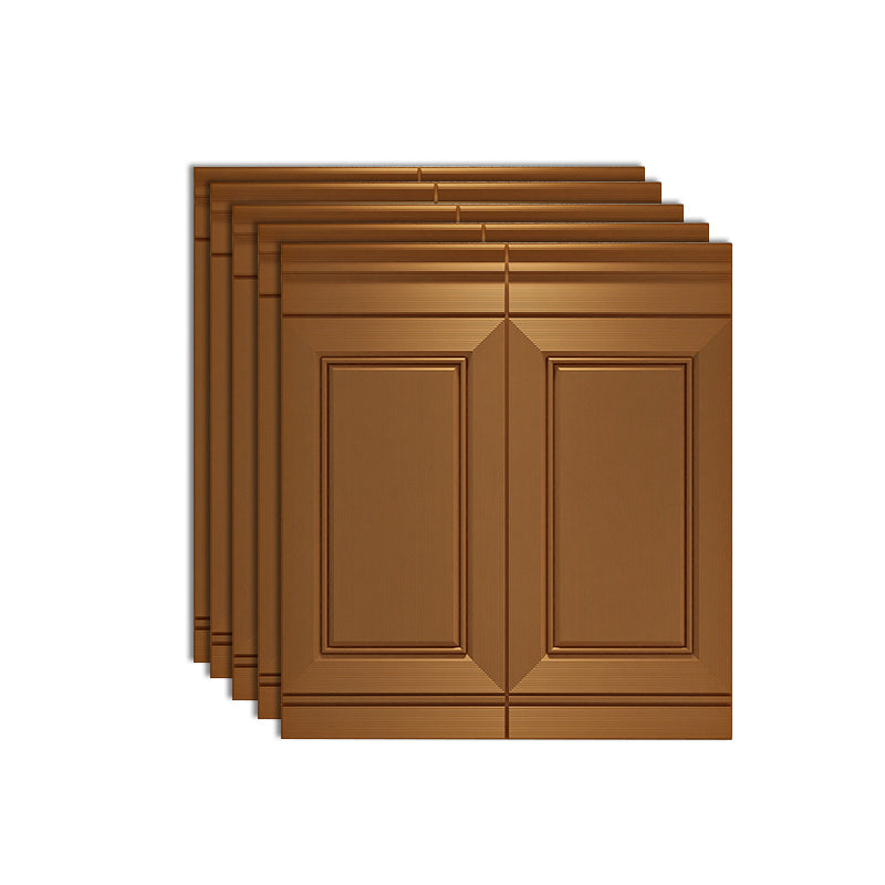 Modern Waterproof 3D Wainscoting Peel and Stick Indoor Wallboard Bronze 5-Piece Set Clearhalo 'Flooring 'Home Improvement' 'home_improvement' 'home_improvement_wall_paneling' 'Wall Paneling' 'wall_paneling' 'Walls & Ceilings' Walls and Ceiling' 7529824