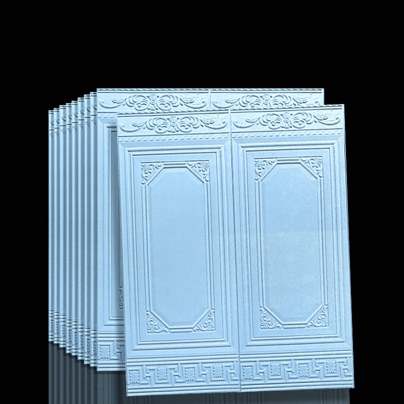 Contemporary Waterproof Wainscoting Peel and Stick Indoor Wallboard Blue 10-Piece Set Clearhalo 'Flooring 'Home Improvement' 'home_improvement' 'home_improvement_wall_paneling' 'Wall Paneling' 'wall_paneling' 'Walls & Ceilings' Walls and Ceiling' 7529837