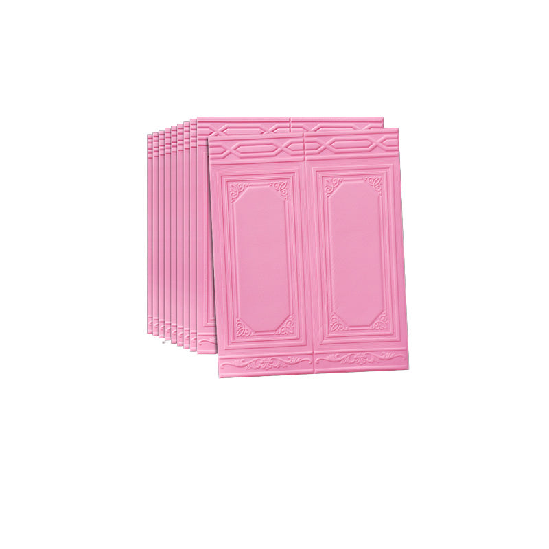 3D Backsplash Panels Waterproof Self-Adhesive Backsplash Panels Pink 10-Piece Set Clearhalo 'Flooring 'Home Improvement' 'home_improvement' 'home_improvement_wall_paneling' 'Wall Paneling' 'wall_paneling' 'Walls & Ceilings' Walls and Ceiling' 7529922