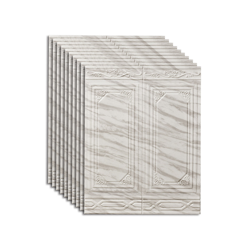 Plastic Wall Access Panel 3D Backsplash Panels with Stain Resistant White-Gray 10-Piece Set Clearhalo 'Flooring 'Home Improvement' 'home_improvement' 'home_improvement_wall_paneling' 'Wall Paneling' 'wall_paneling' 'Walls & Ceilings' Walls and Ceiling' 7529944