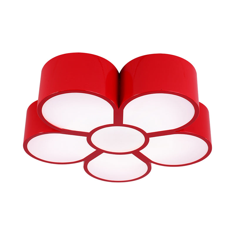 Yellow/Red/Pink Floral Ceiling Lighting Kids Style Acrylic LED Flush Mount Fixture for Living Room Clearhalo 'Ceiling Lights' 'Close To Ceiling Lights' 'Close to ceiling' 'Flush mount' Lighting' 753586