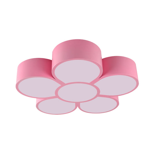 Yellow/Red/Pink Floral Ceiling Lighting Kids Style Acrylic LED Flush Mount Fixture for Living Room Clearhalo 'Ceiling Lights' 'Close To Ceiling Lights' 'Close to ceiling' 'Flush mount' Lighting' 753592