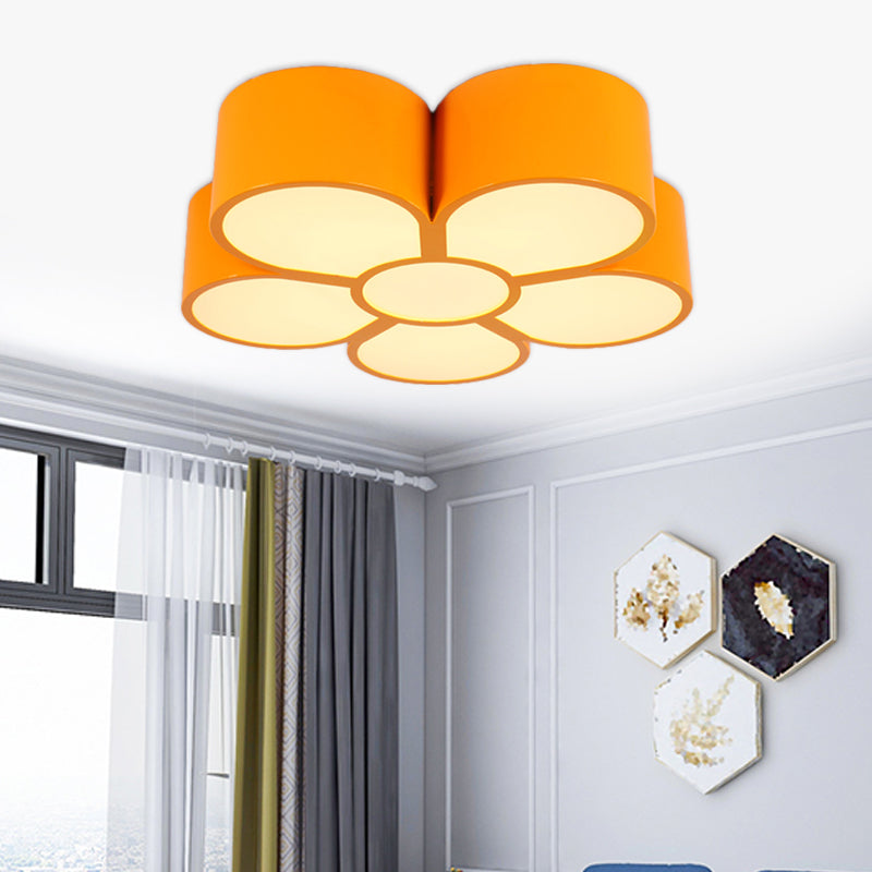 Yellow/Red/Pink Floral Ceiling Lighting Kids Style Acrylic LED Flush Mount Fixture for Living Room Clearhalo 'Ceiling Lights' 'Close To Ceiling Lights' 'Close to ceiling' 'Flush mount' Lighting' 753594
