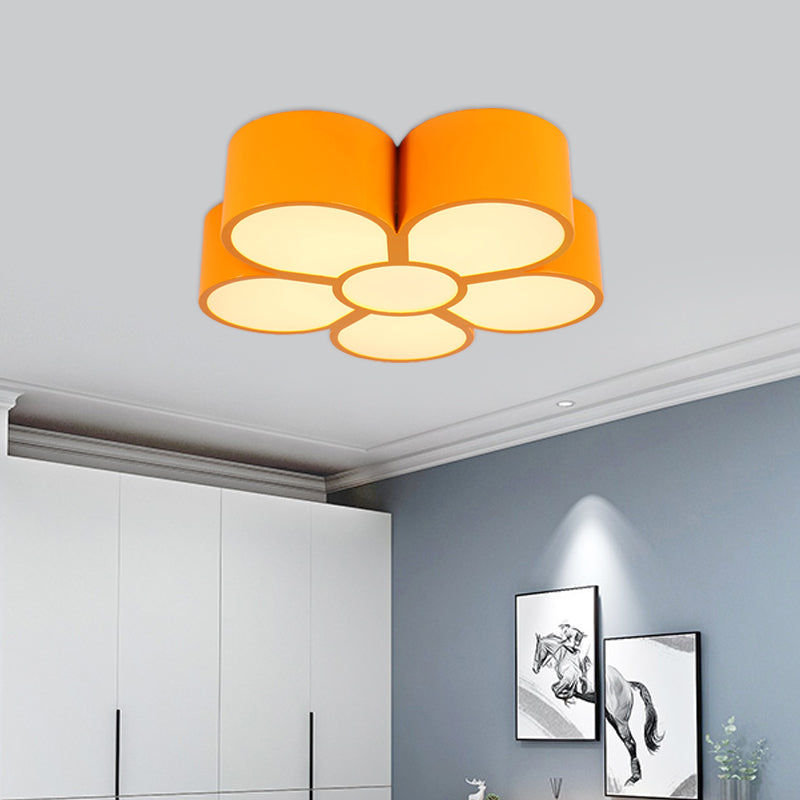Yellow/Red/Pink Floral Ceiling Lighting Kids Style Acrylic LED Flush Mount Fixture for Living Room Clearhalo 'Ceiling Lights' 'Close To Ceiling Lights' 'Close to ceiling' 'Flush mount' Lighting' 753595