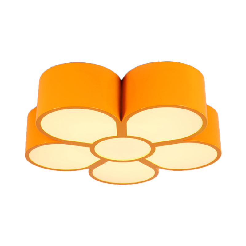 Yellow/Red/Pink Floral Ceiling Lighting Kids Style Acrylic LED Flush Mount Fixture for Living Room Clearhalo 'Ceiling Lights' 'Close To Ceiling Lights' 'Close to ceiling' 'Flush mount' Lighting' 753596