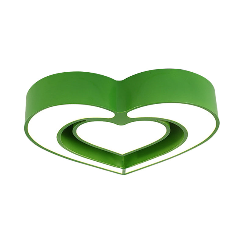 Loving Heart Ceiling Flush Mount Contemporary Acrylic Blue/Red/Pink LED Flush Light for Bedroom Clearhalo 'Ceiling Lights' 'Close To Ceiling Lights' 'Close to ceiling' 'Flush mount' Lighting' 753648