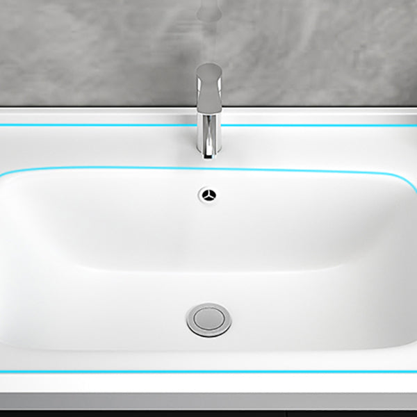 Single Bathroom Vanity Modern Gray Metal Base Wall Mount Rectangular Vanity Set Clearhalo 'Bathroom Remodel & Bathroom Fixtures' 'Bathroom Vanities' 'bathroom_vanities' 'Home Improvement' 'home_improvement' 'home_improvement_bathroom_vanities' 7539047