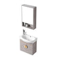 Rectangular Glam Sink Vanity Ceramic Single Wall Mount Vanity Set Vanity & Faucet & Mirror Cabinet 20"L x 12"W x 20"H Left Clearhalo 'Bathroom Remodel & Bathroom Fixtures' 'Bathroom Vanities' 'bathroom_vanities' 'Home Improvement' 'home_improvement' 'home_improvement_bathroom_vanities' 7539146