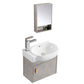 Rectangular Glam Sink Vanity Ceramic Single Wall Mount Vanity Set Vanity & Faucet & Mirror Cabinet 17"L x 11"W x 15"H Left Clearhalo 'Bathroom Remodel & Bathroom Fixtures' 'Bathroom Vanities' 'bathroom_vanities' 'Home Improvement' 'home_improvement' 'home_improvement_bathroom_vanities' 7539157