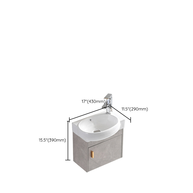 Rectangular Glam Sink Vanity Ceramic Single Wall Mount Vanity Set Clearhalo 'Bathroom Remodel & Bathroom Fixtures' 'Bathroom Vanities' 'bathroom_vanities' 'Home Improvement' 'home_improvement' 'home_improvement_bathroom_vanities' 7539168