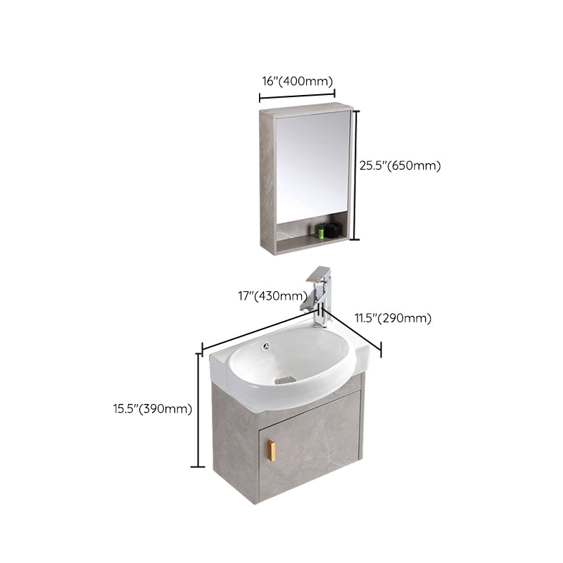 Rectangular Glam Sink Vanity Ceramic Single Wall Mount Vanity Set Clearhalo 'Bathroom Remodel & Bathroom Fixtures' 'Bathroom Vanities' 'bathroom_vanities' 'Home Improvement' 'home_improvement' 'home_improvement_bathroom_vanities' 7539180
