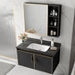 Glam Single Sink Vanity Metal Frame Rectangular Wall Mount Bath Vanity Clearhalo 'Bathroom Remodel & Bathroom Fixtures' 'Bathroom Vanities' 'bathroom_vanities' 'Home Improvement' 'home_improvement' 'home_improvement_bathroom_vanities' 7539183