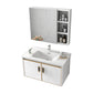 Glam Single Sink Vanity Metal Frame Rectangular Wall Mount Bath Vanity Vanity & Faucet & Mirror Cabinet https: res.litfad.com site img item 2023 02 13 1200x1200.jpg White Clearhalo 'Bathroom Remodel & Bathroom Fixtures' 'Bathroom Vanities' 'bathroom_vanities' 'Home Improvement' 'home_improvement' 'home_improvement_bathroom_vanities' 7539185