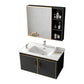 Glam Single Sink Vanity Metal Frame Rectangular Wall Mount Bath Vanity Vanity & Faucet & Mirror Cabinet https: res.litfad.com site img item 2023 02 13 1200x1200.jpg Black Clearhalo 'Bathroom Remodel & Bathroom Fixtures' 'Bathroom Vanities' 'bathroom_vanities' 'Home Improvement' 'home_improvement' 'home_improvement_bathroom_vanities' 7539193