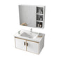 Glam Single Sink Vanity Metal Frame Rectangular Wall Mount Bath Vanity Vanity & Faucet & Mirror Cabinet https: res.litfad.com site img item 2023 02 13 7539188 1200x1200.jpg White Clearhalo 'Bathroom Remodel & Bathroom Fixtures' 'Bathroom Vanities' 'bathroom_vanities' 'Home Improvement' 'home_improvement' 'home_improvement_bathroom_vanities' 7539195
