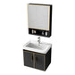 Glam Single Sink Vanity Metal Frame Rectangular Wall Mount Bath Vanity Vanity & Faucet & Mirror Cabinet https: res.litfad.com site img item 2023 02 10 7539202 1200x1200.jpg Black Clearhalo 'Bathroom Remodel & Bathroom Fixtures' 'Bathroom Vanities' 'bathroom_vanities' 'Home Improvement' 'home_improvement' 'home_improvement_bathroom_vanities' 7539202
