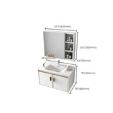 Glam Single Sink Vanity Metal Frame Rectangular Wall Mount Bath Vanity Clearhalo 'Bathroom Remodel & Bathroom Fixtures' 'Bathroom Vanities' 'bathroom_vanities' 'Home Improvement' 'home_improvement' 'home_improvement_bathroom_vanities' 7539215