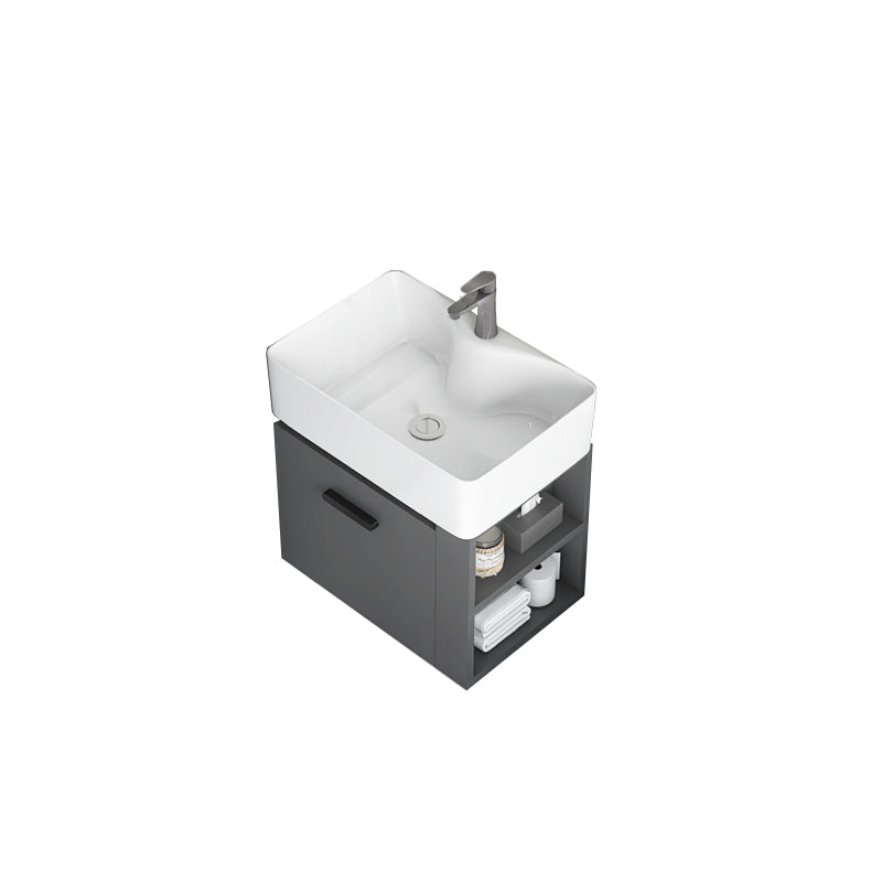 Single Sink Bathroom Vanity Modern White Ceramic Rectangular Vanity Set Vanity & Faucet 19"L x 15"W x 21"H White Clearhalo 'Bathroom Remodel & Bathroom Fixtures' 'Bathroom Vanities' 'bathroom_vanities' 'Home Improvement' 'home_improvement' 'home_improvement_bathroom_vanities' 7539320