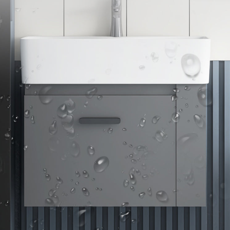 Single Sink Bathroom Vanity Modern White Ceramic Rectangular Vanity Set Clearhalo 'Bathroom Remodel & Bathroom Fixtures' 'Bathroom Vanities' 'bathroom_vanities' 'Home Improvement' 'home_improvement' 'home_improvement_bathroom_vanities' 7539323