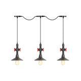 Saucer Iron Tandem Hanging Lighting Industrial 3/5/7-Bulb Restaurant Multi Pendant Lamp in Black Clearhalo 'Art Deco Pendants' 'Black' 'Cast Iron' 'Ceiling Lights' 'Ceramic' 'Crystal' 'Industrial Pendants' 'Industrial' 'Metal' 'Middle Century Pendants' 'Pendant Lights' 'Pendants' 'Rustic Pendants' 'Tiffany' Lighting' 753936